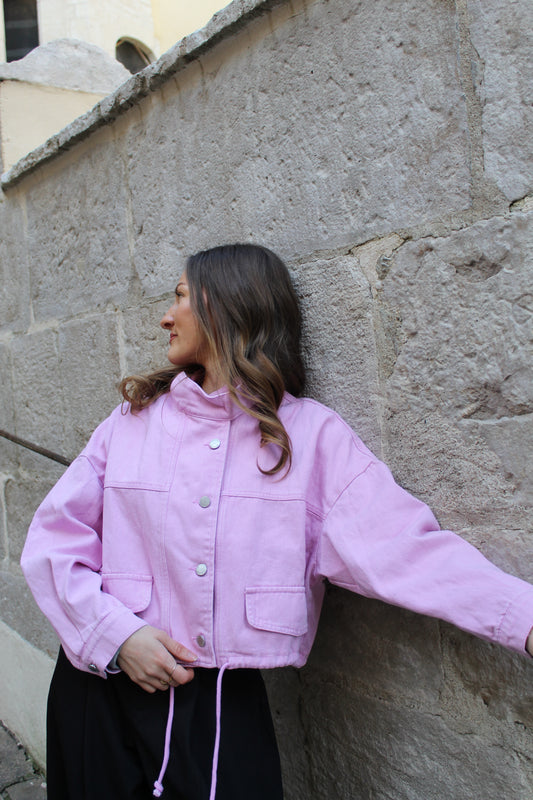 Veste en jean rose