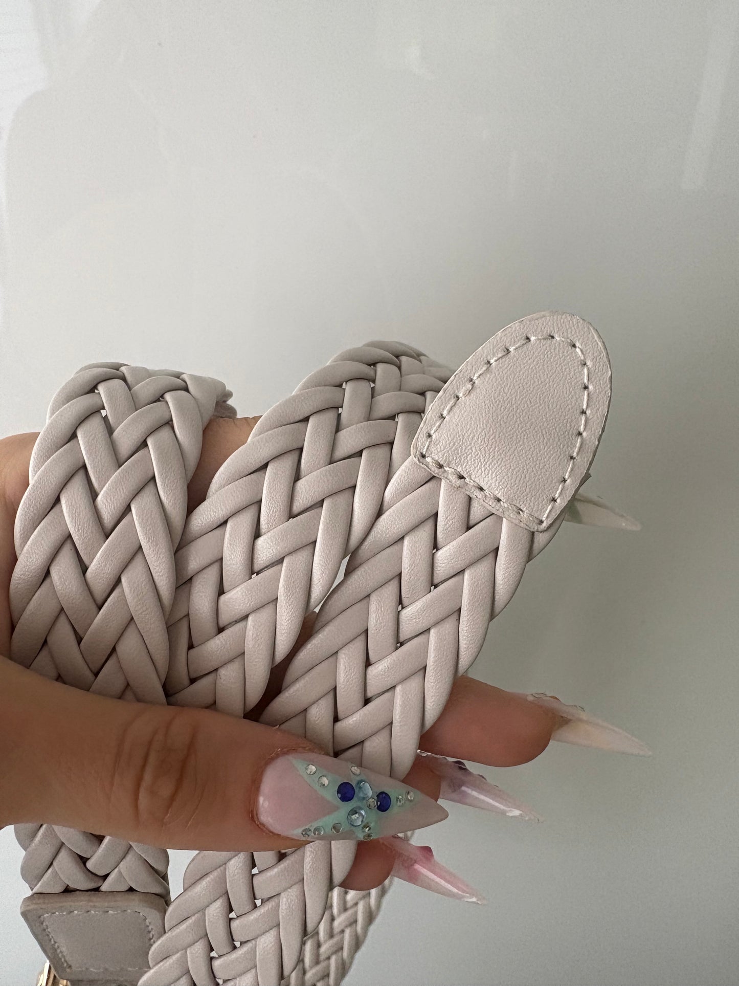 Ceinture tressée beige