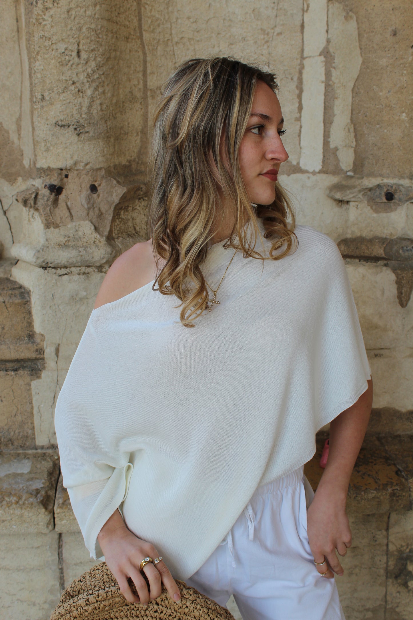 Poncho blanc