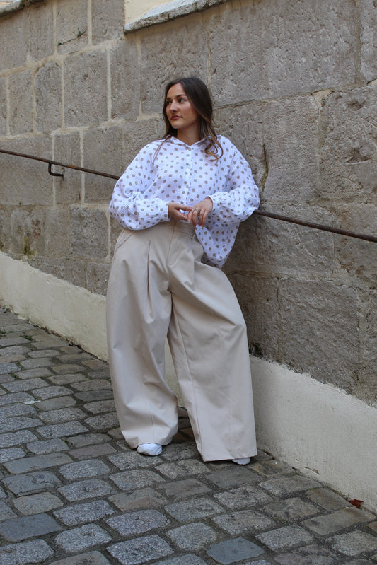 Chemise pois gaze de coton