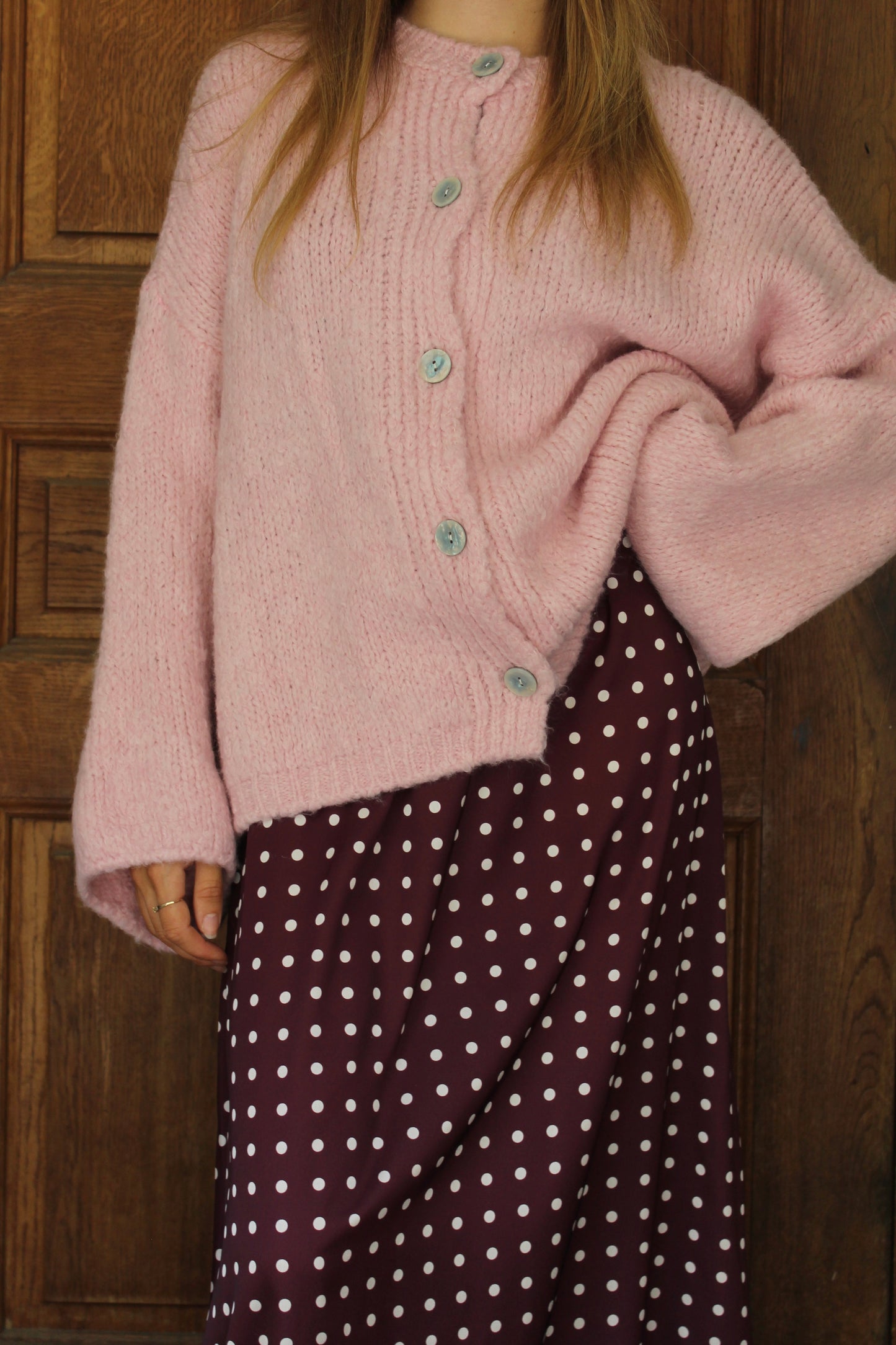 Gilet laine rose