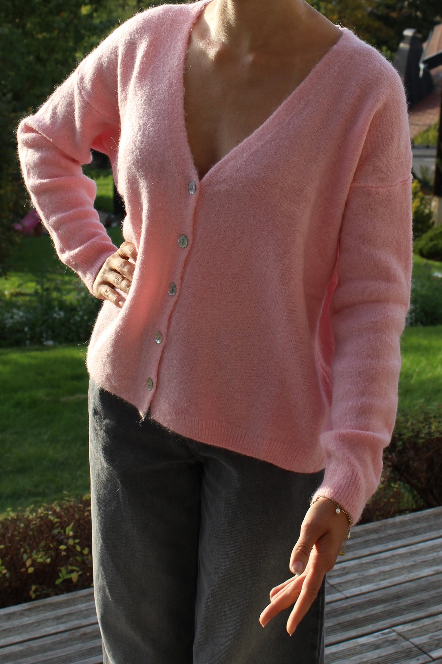Gilet alpaga rose
