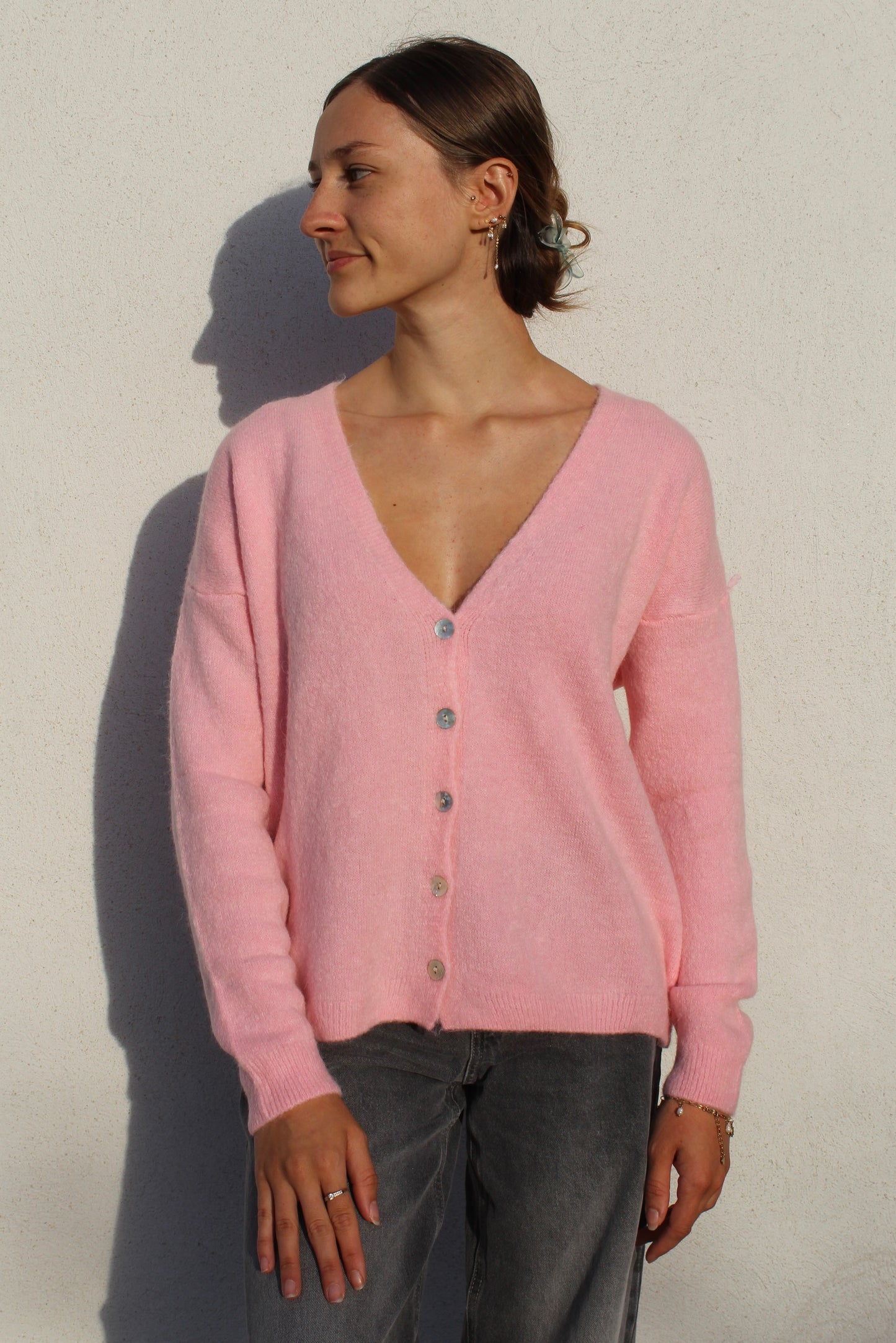 Gilet alpaga rose