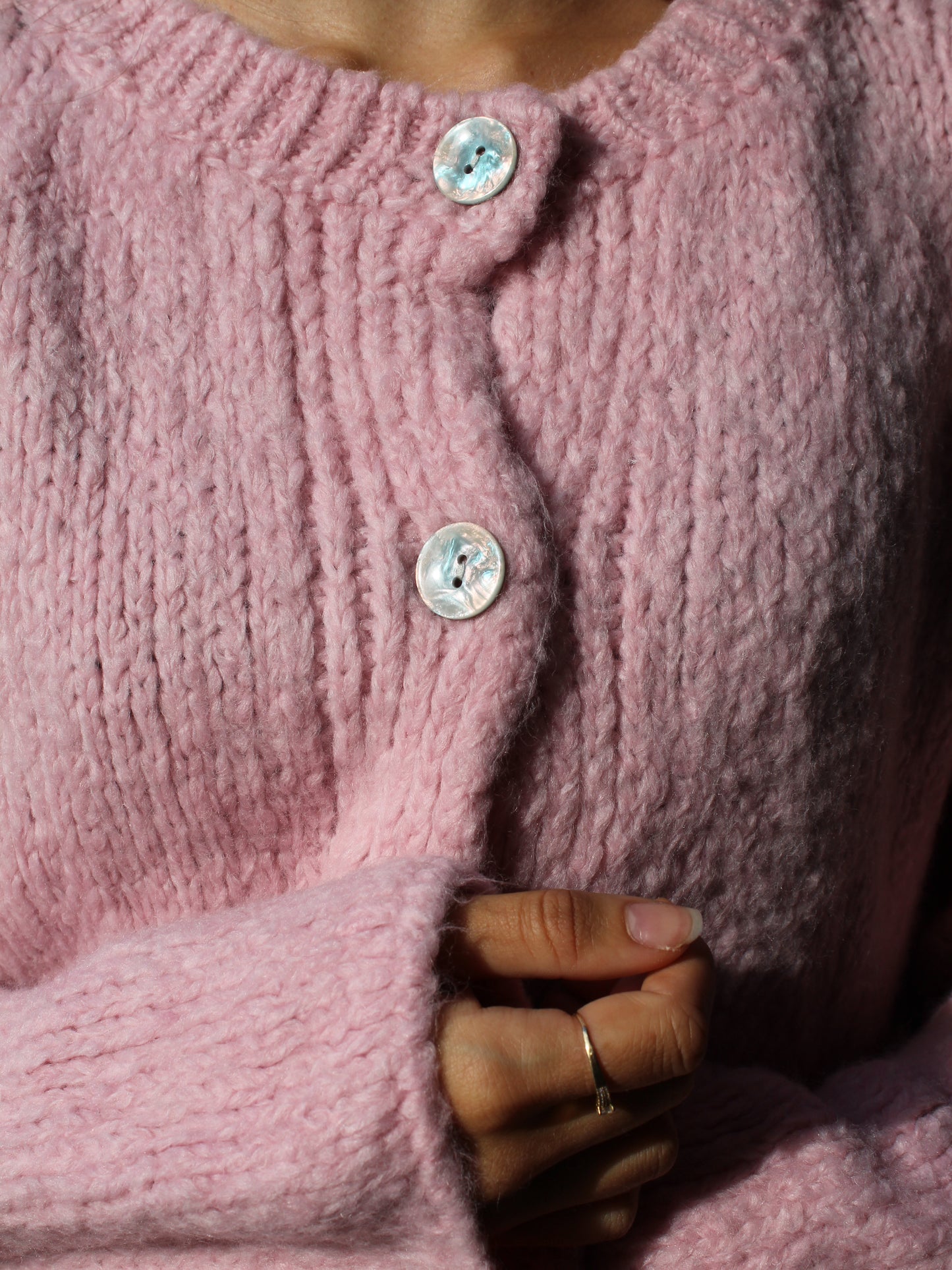 Gilet laine rose
