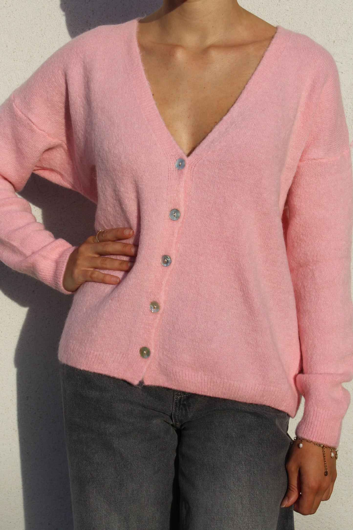 Gilet alpaga rose
