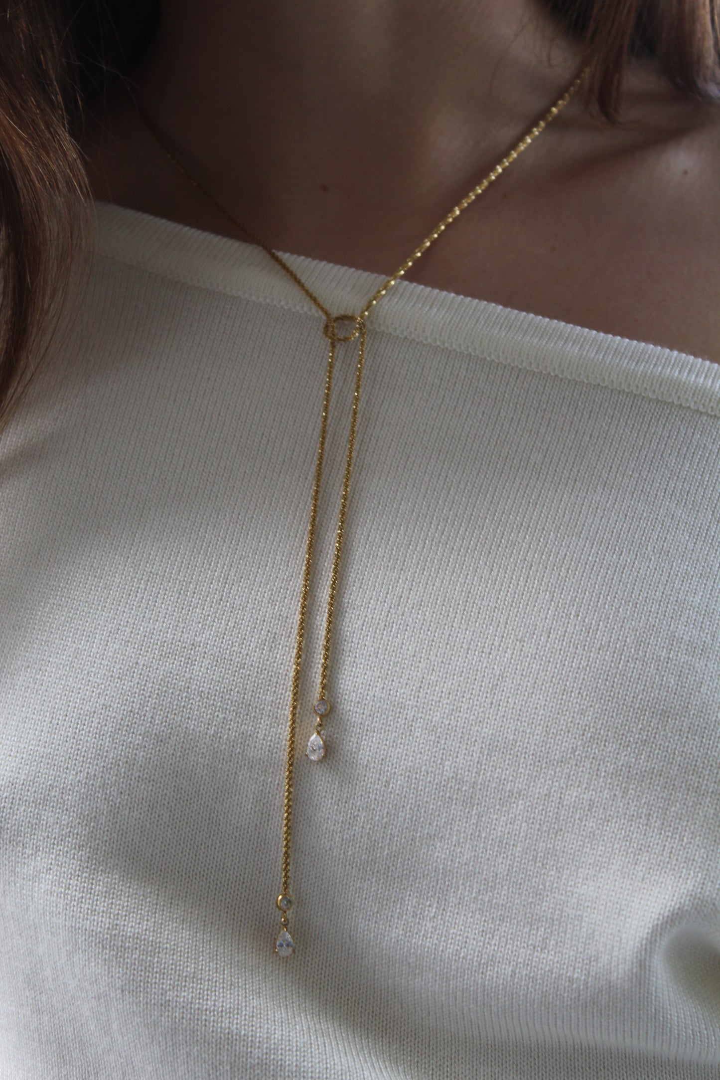 Collier sautoir strass