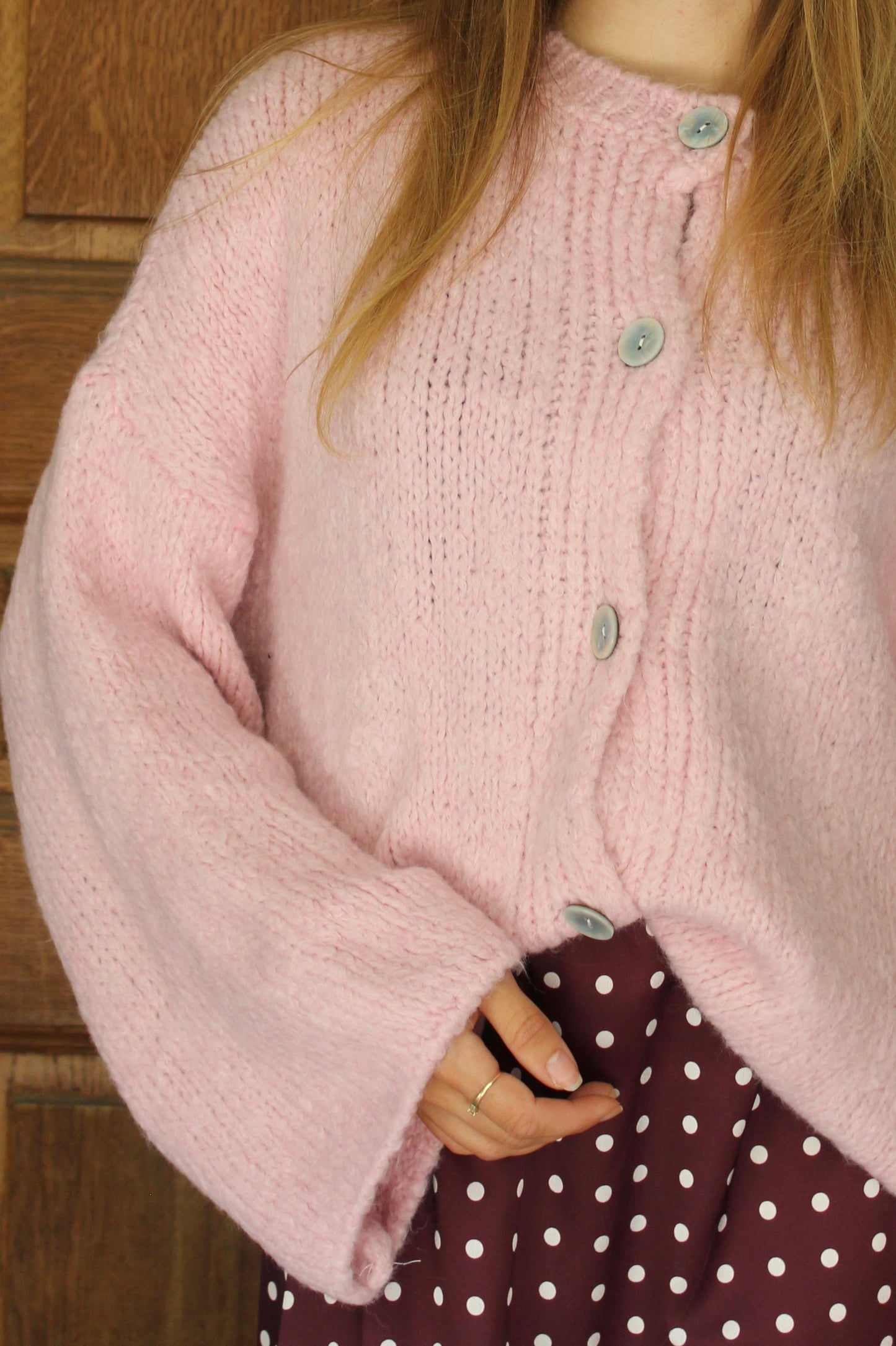 Gilet laine rose