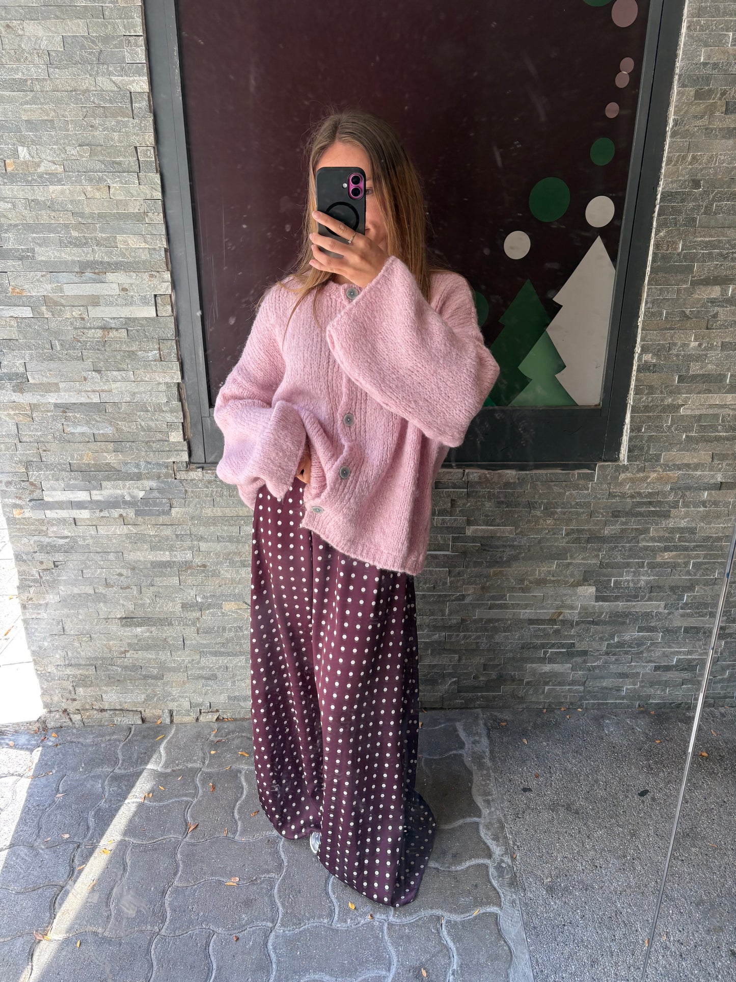 Gilet laine rose