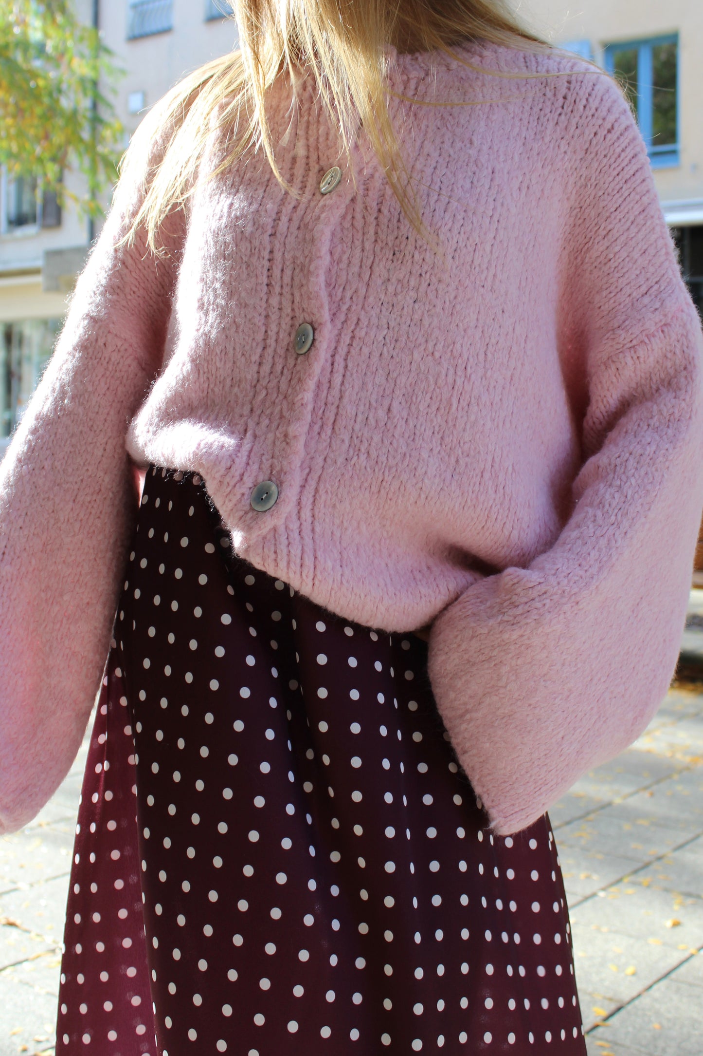 Gilet laine rose