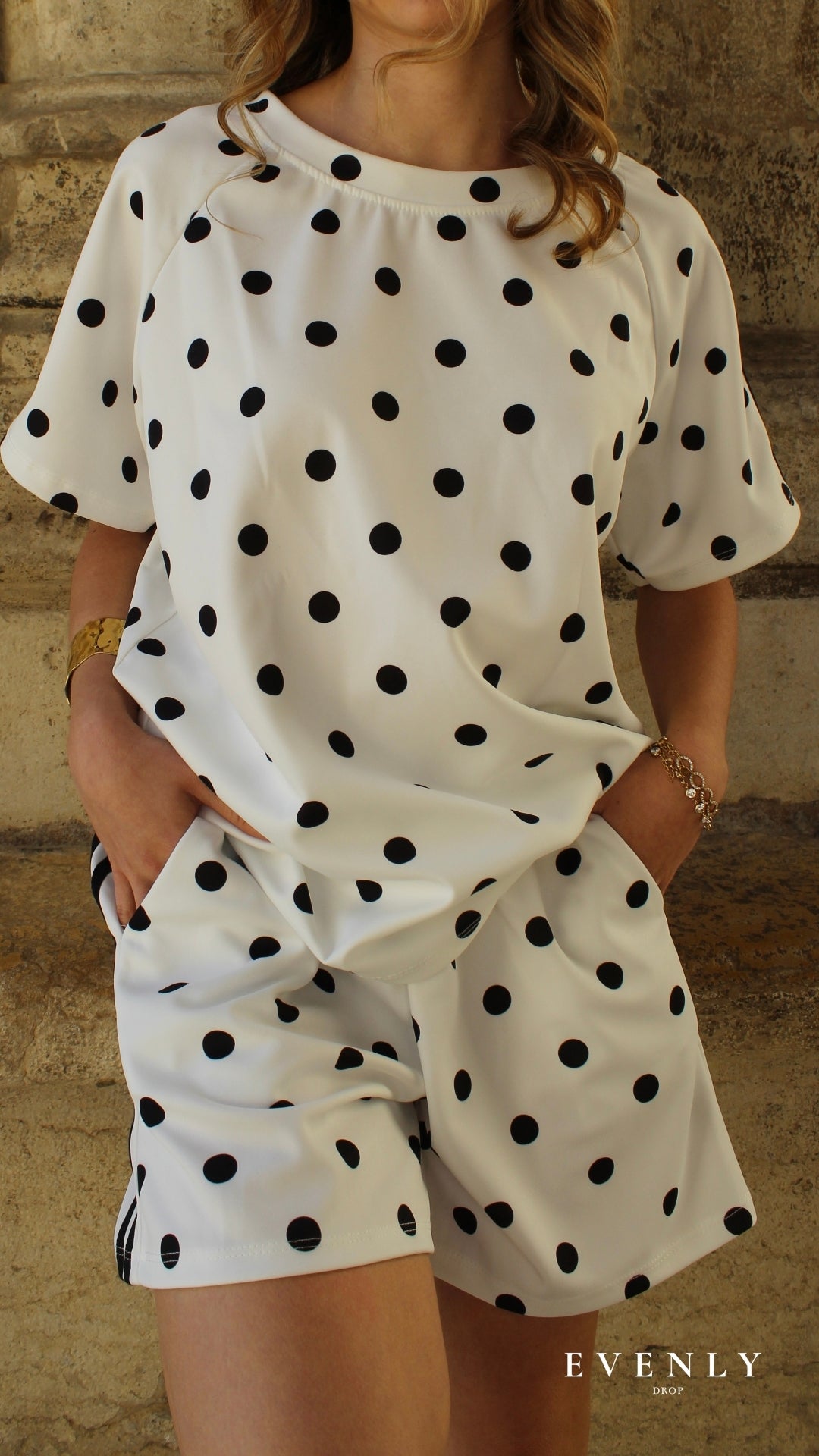 Ensemble à pois blanc