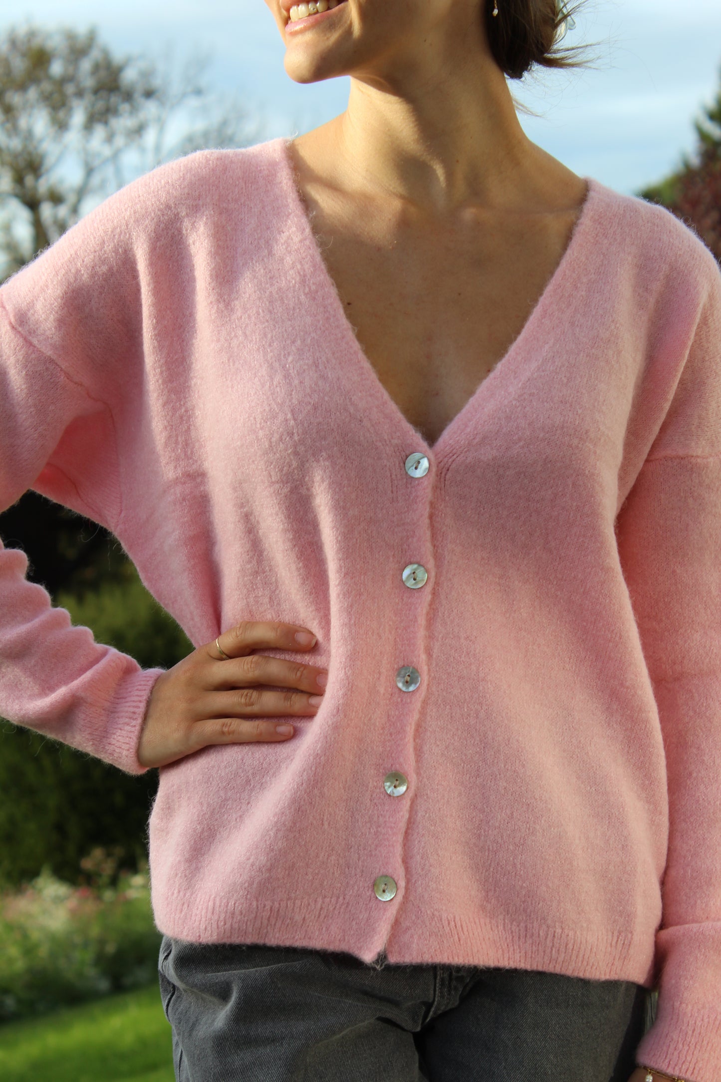 Gilet alpaga rose