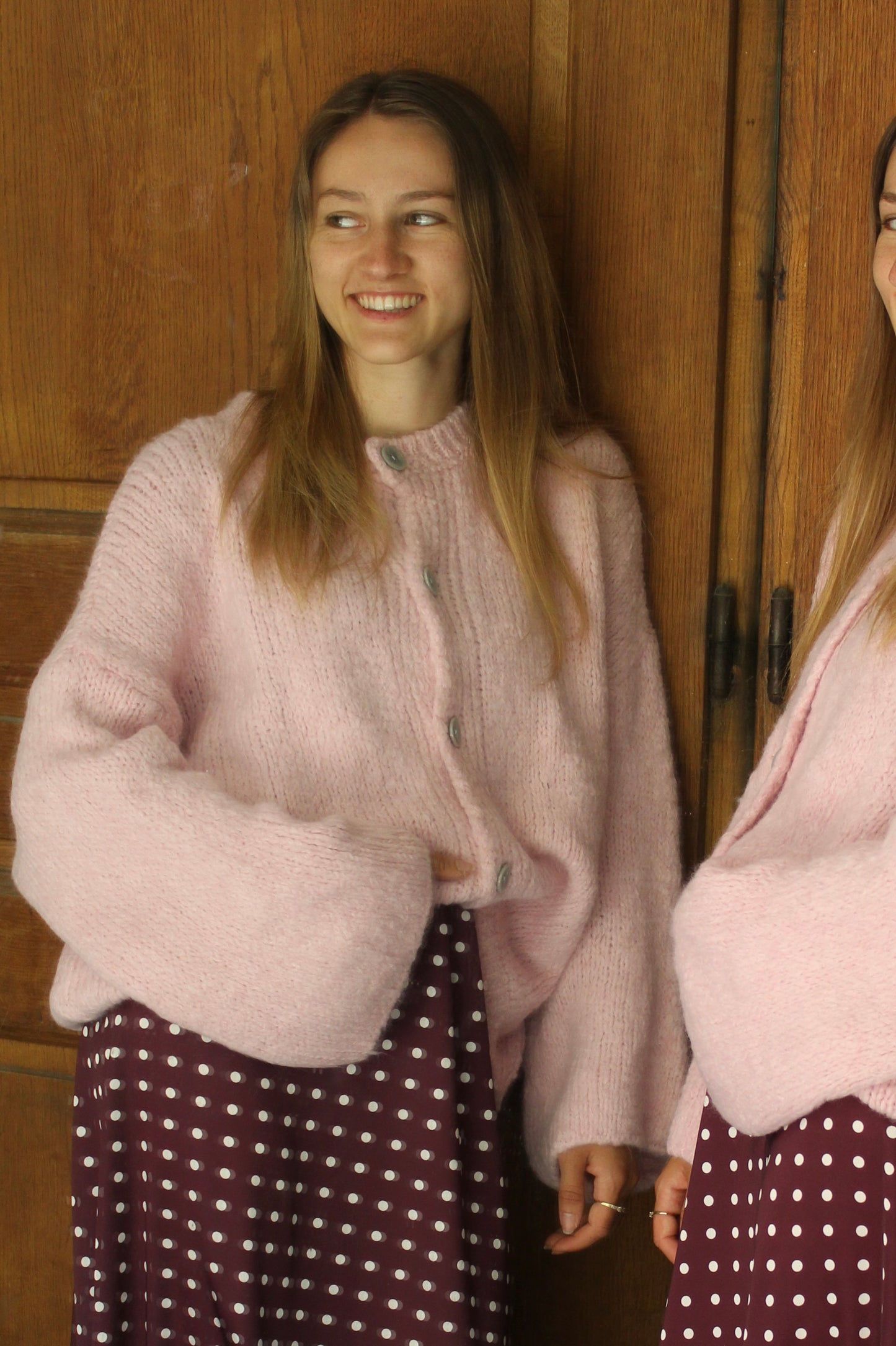 Gilet laine rose