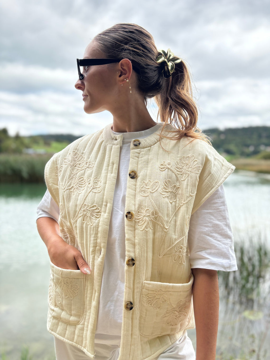 Veste sans manche - Crème
