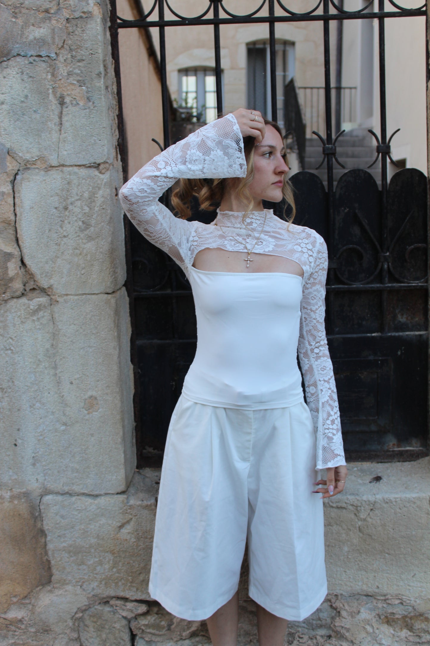 Top dentelle blanc