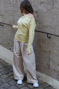 Top manches cloutées - jaune
