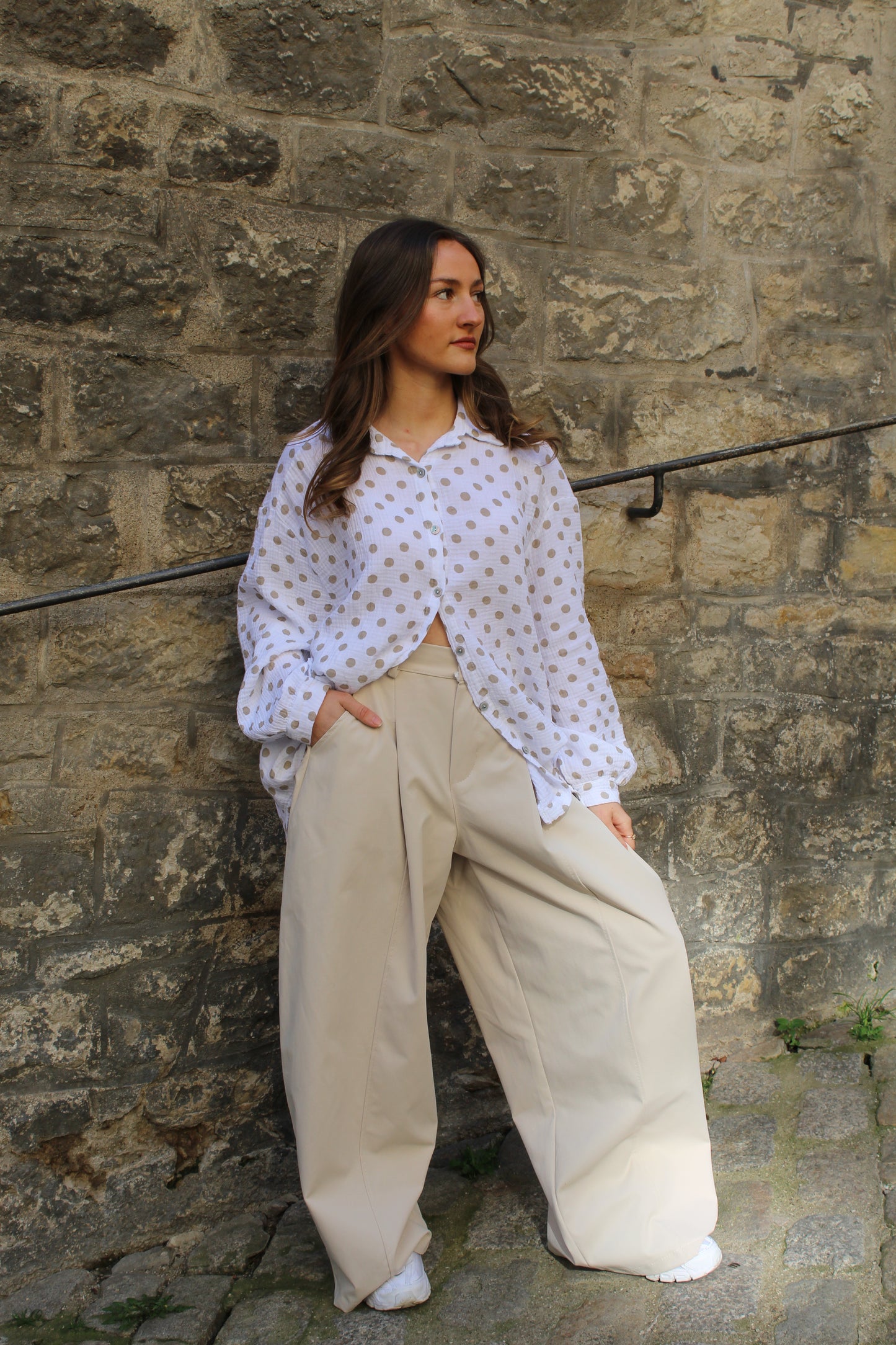 Chemise pois gaze de coton