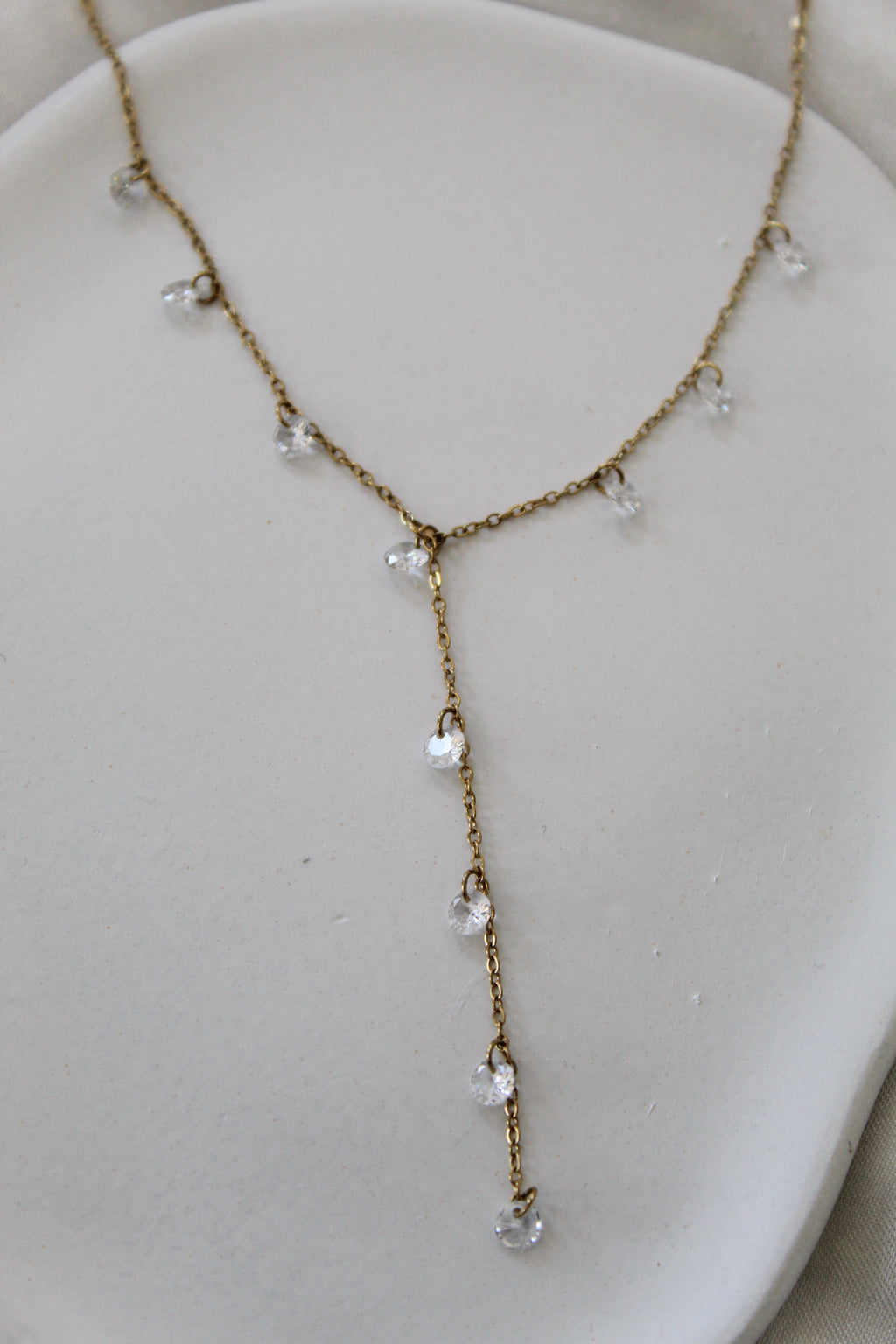 Collier Y strass
