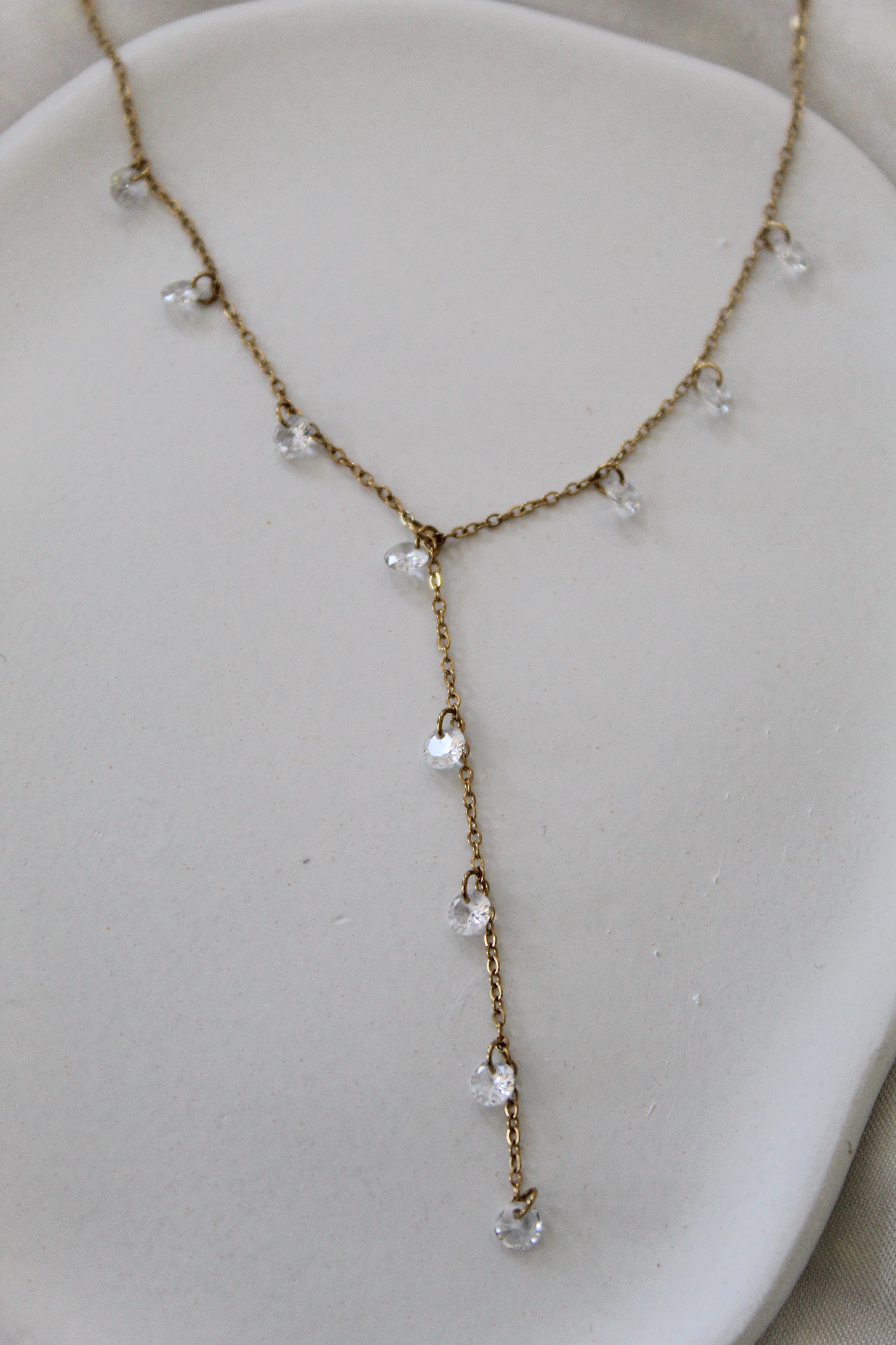 Collier Y strass