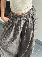Pantalon carreaux - Marron