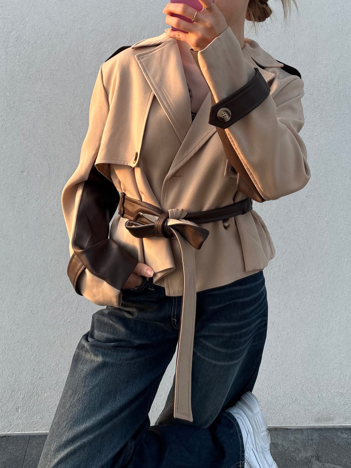 Trench bicolore