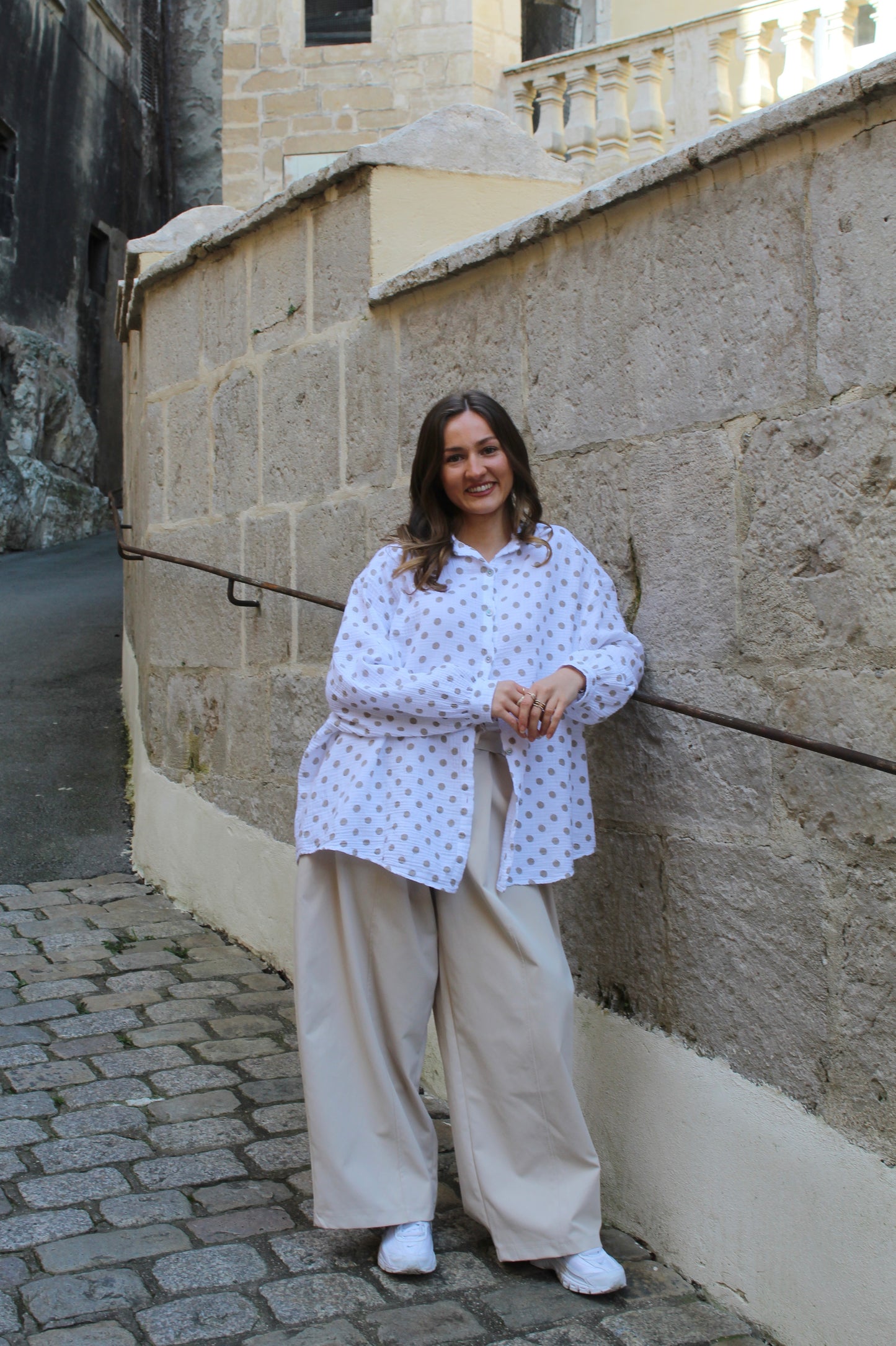 Chemise pois gaze de coton