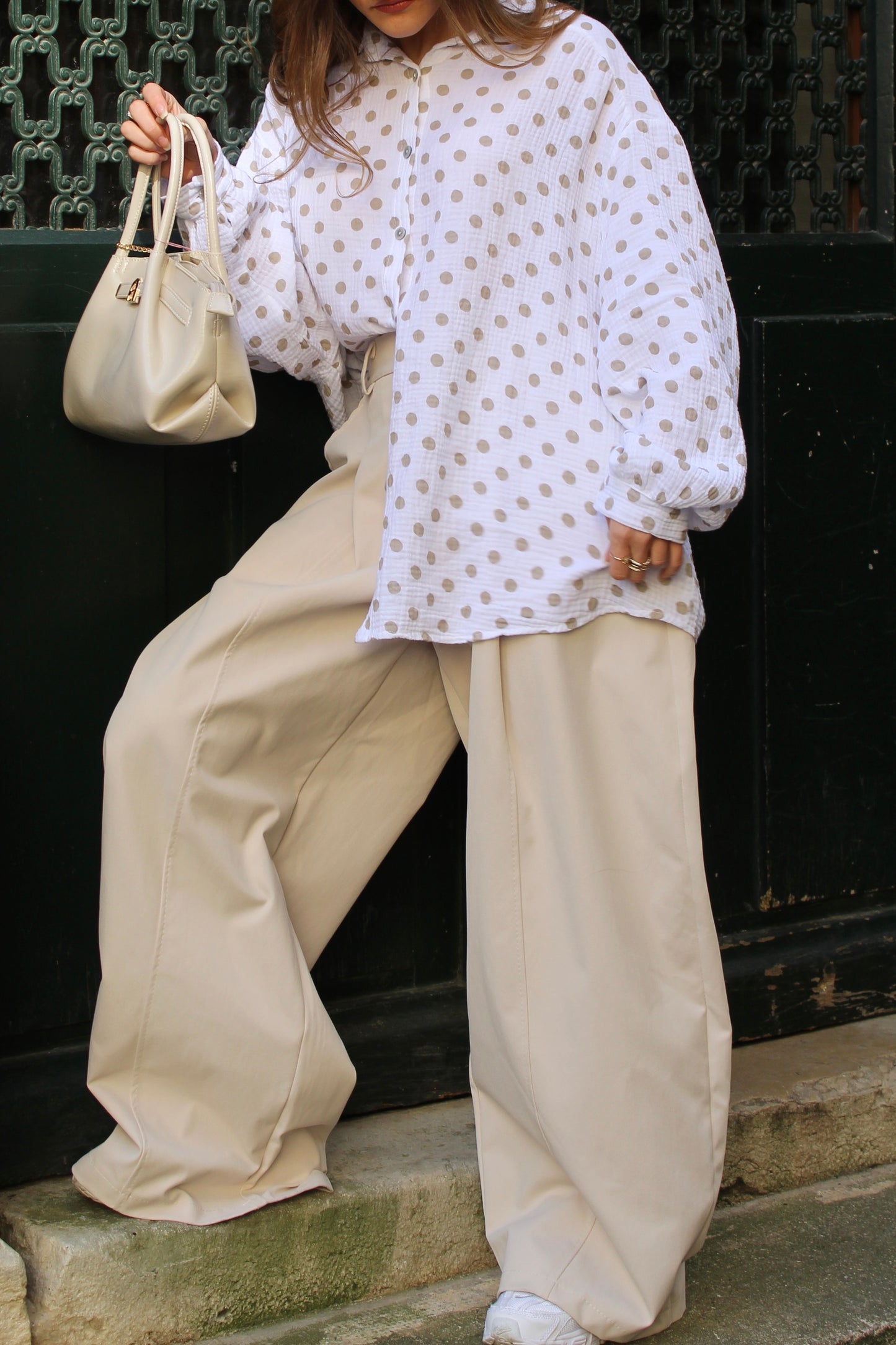 Chemise pois gaze de coton