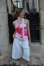 Top bustier fleur