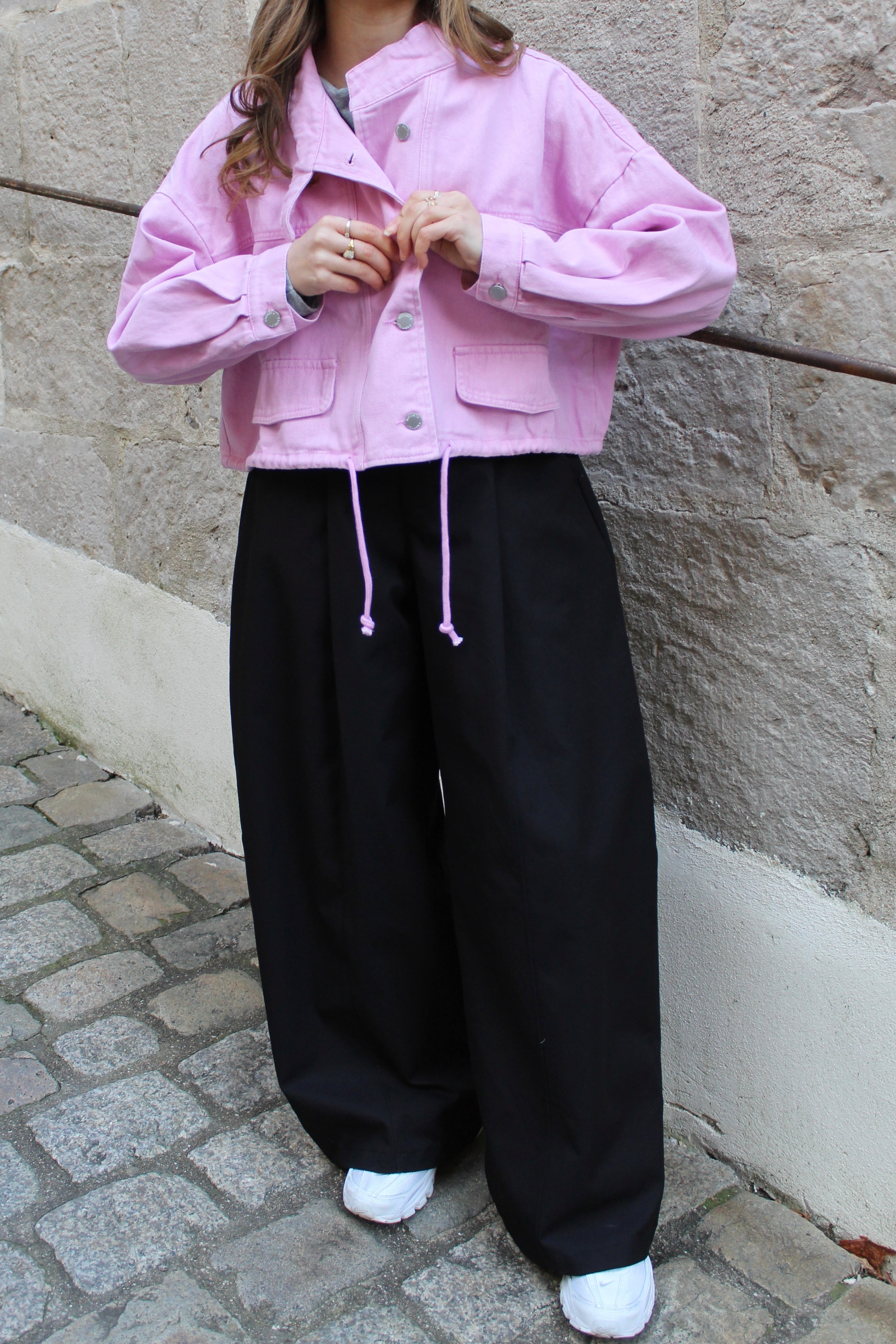 Veste en jean rose