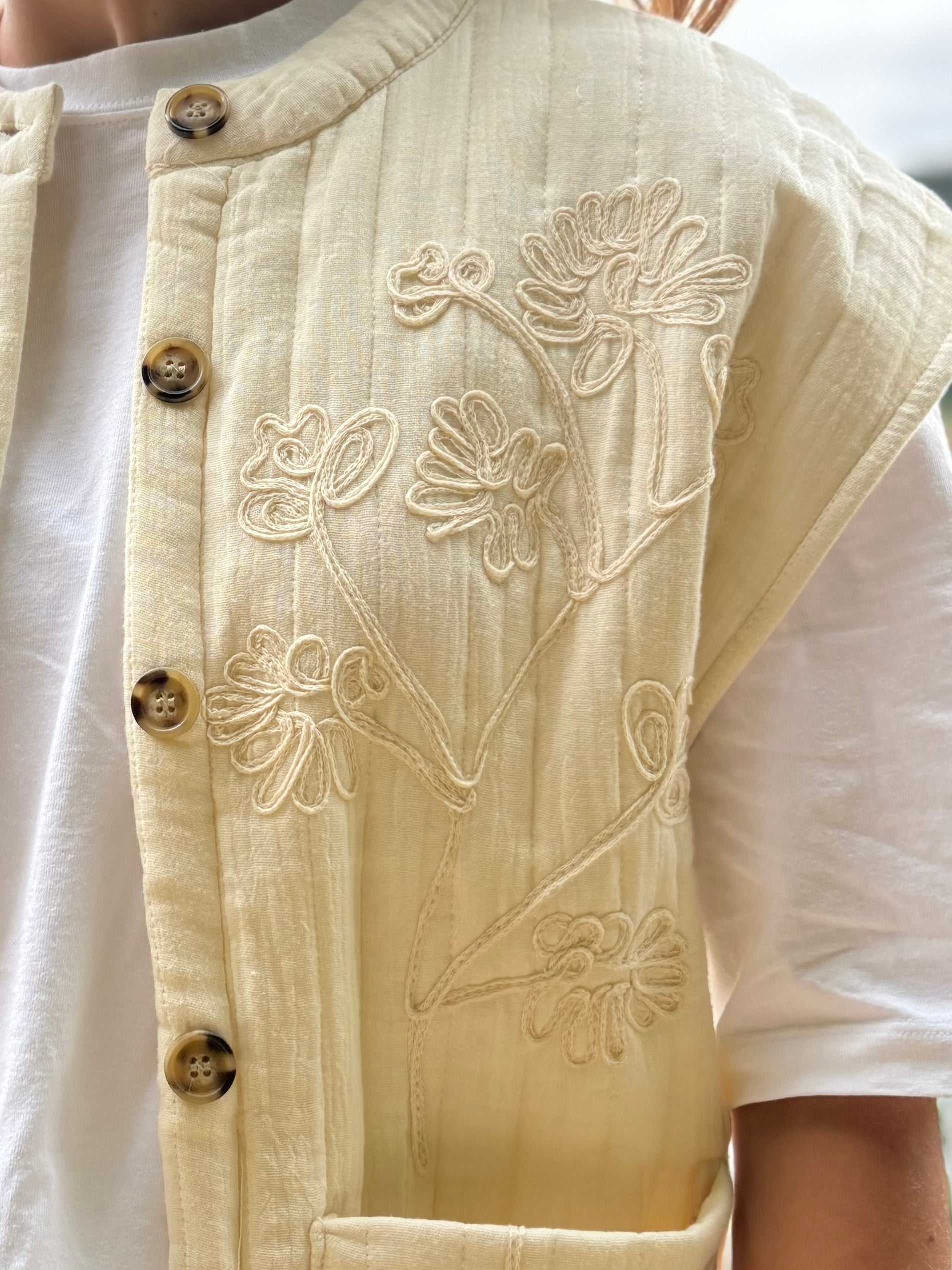 Veste sans manche - Crème