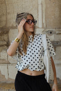 T-shirt à pois - Blanc