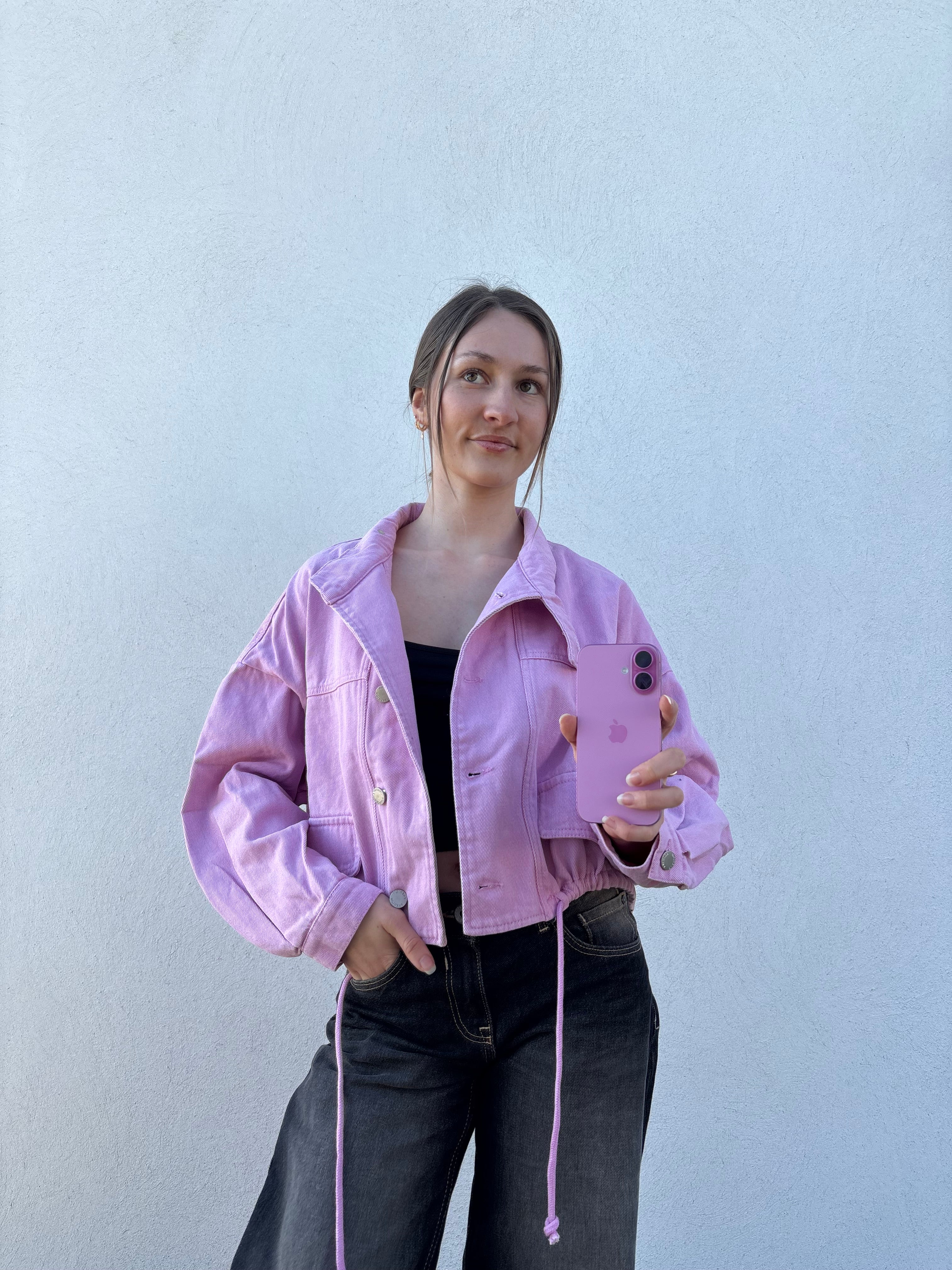 Veste en jean rose