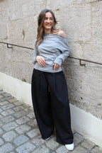 Top manches cloutées - gris