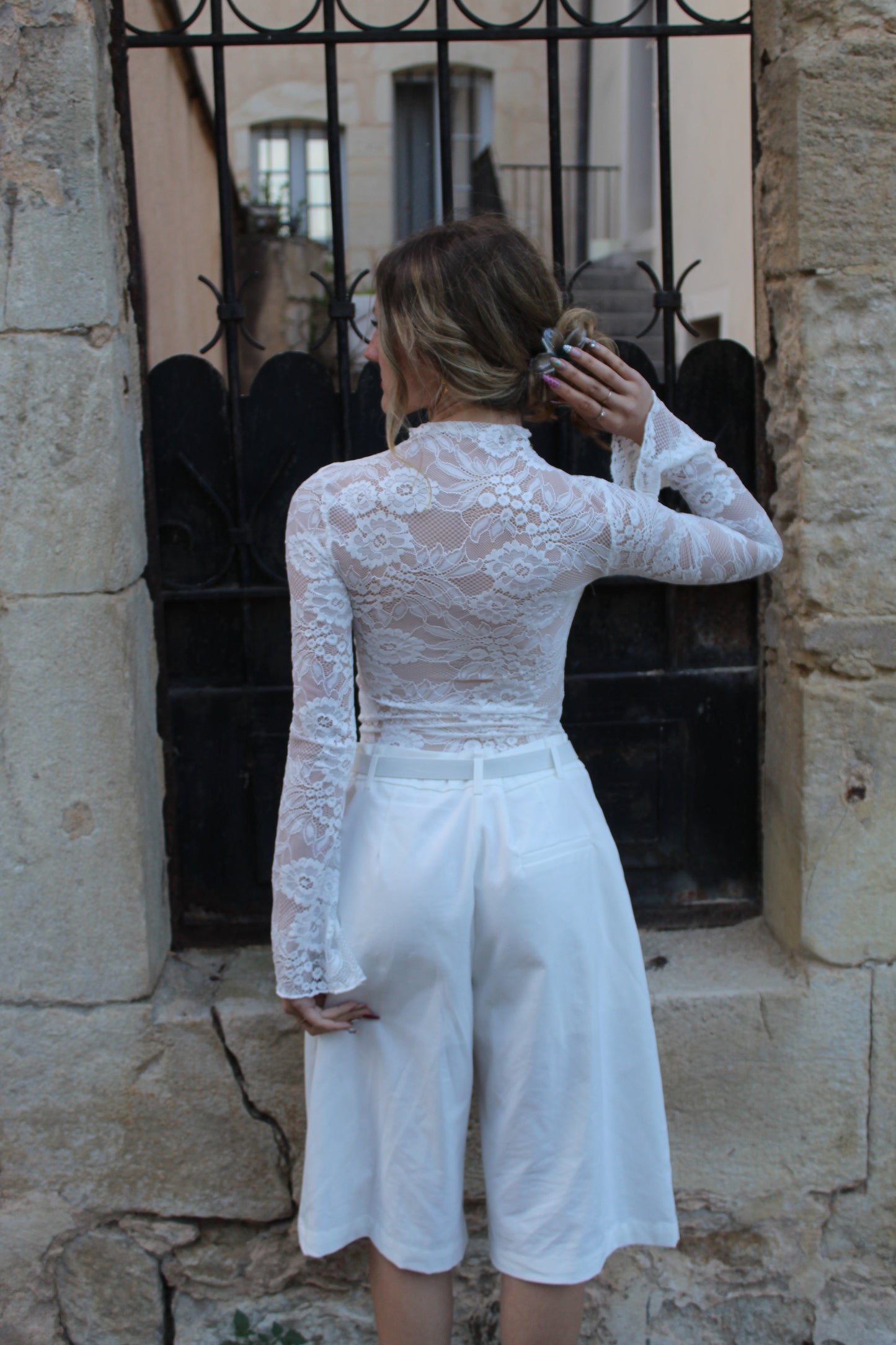 Top dentelle blanc