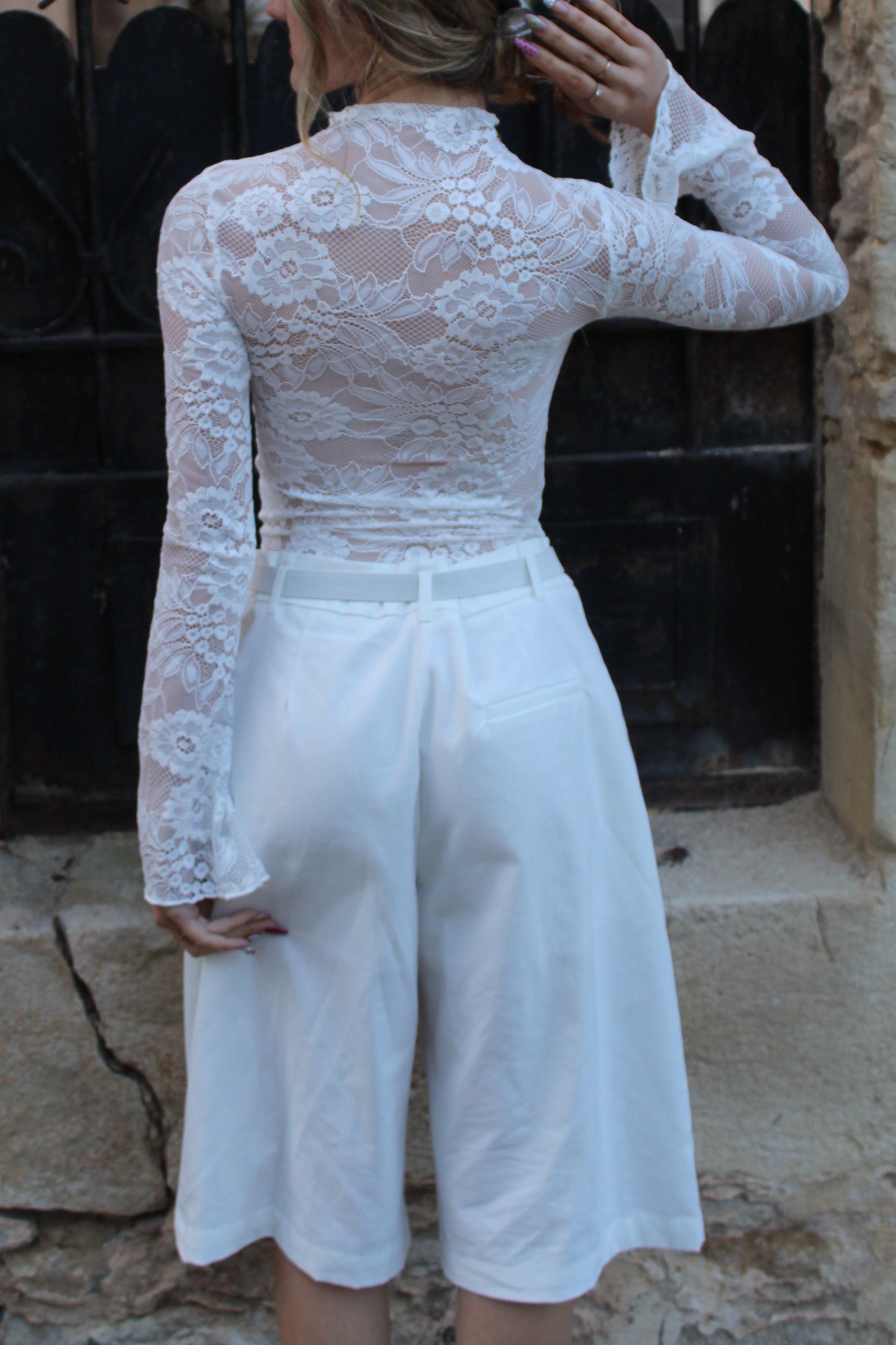 Top dentelle blanc