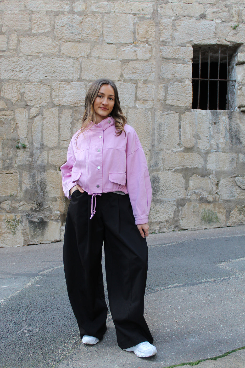 Veste en jean rose