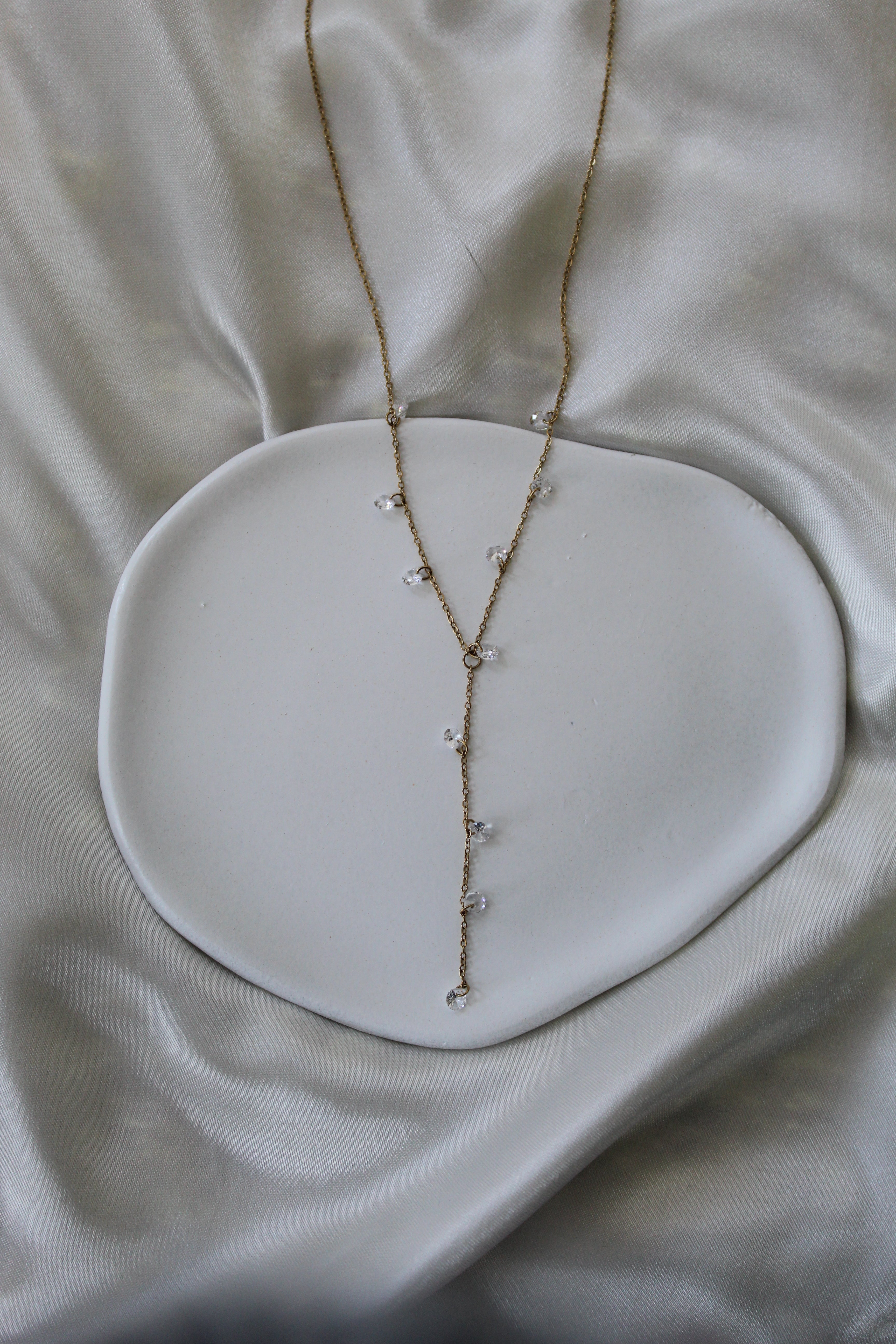 Collier Y strass