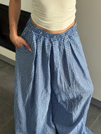 Pantalon carreaux - Bleu roi