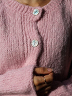 Gilet laine rose