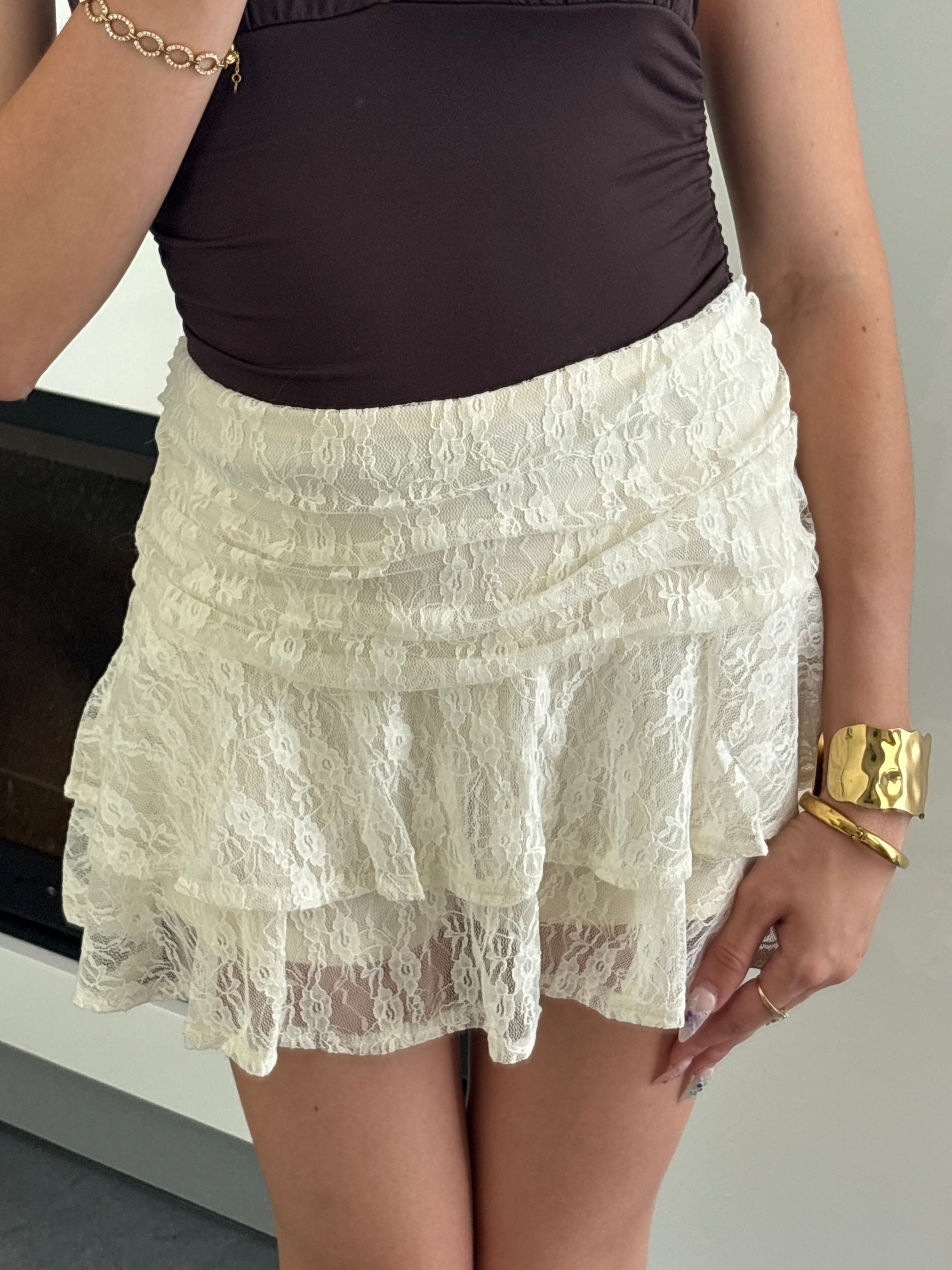 Jupe short dentelle