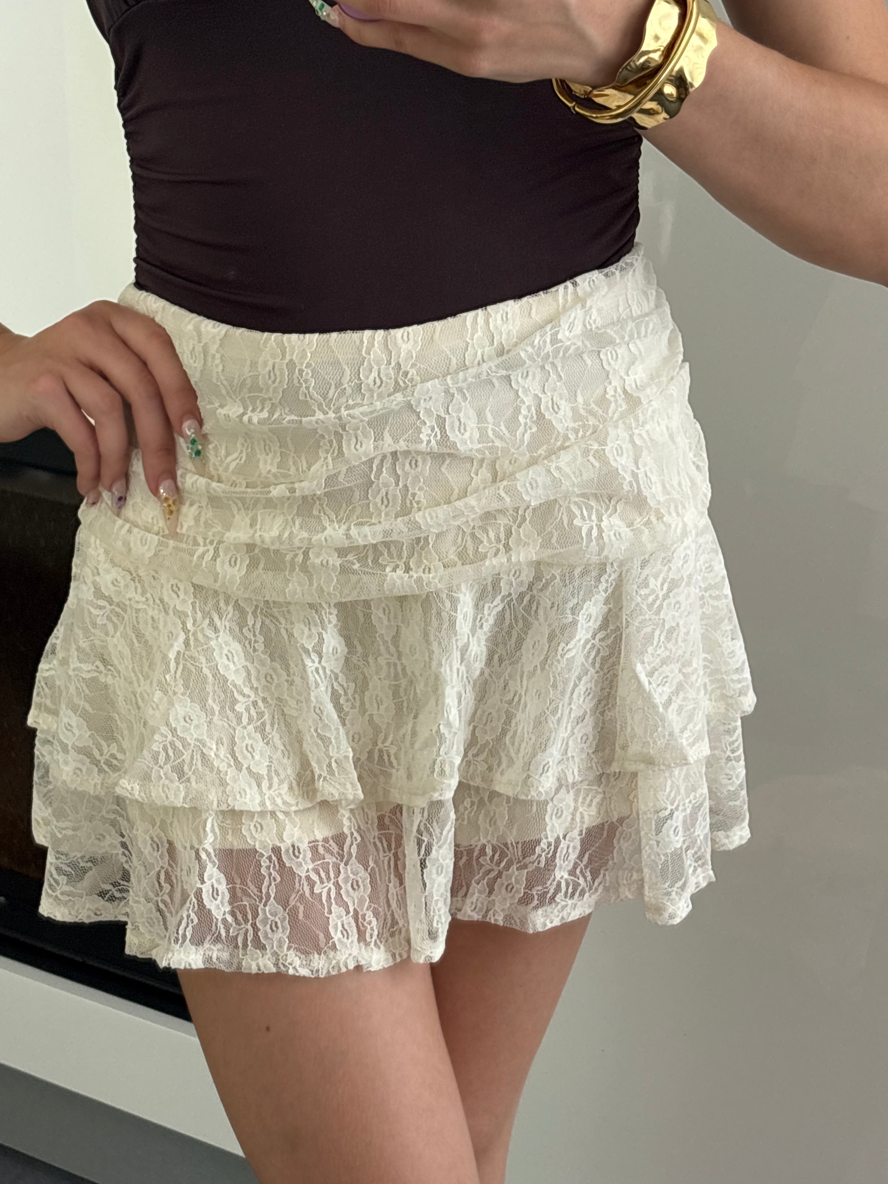 Jupe short dentelle