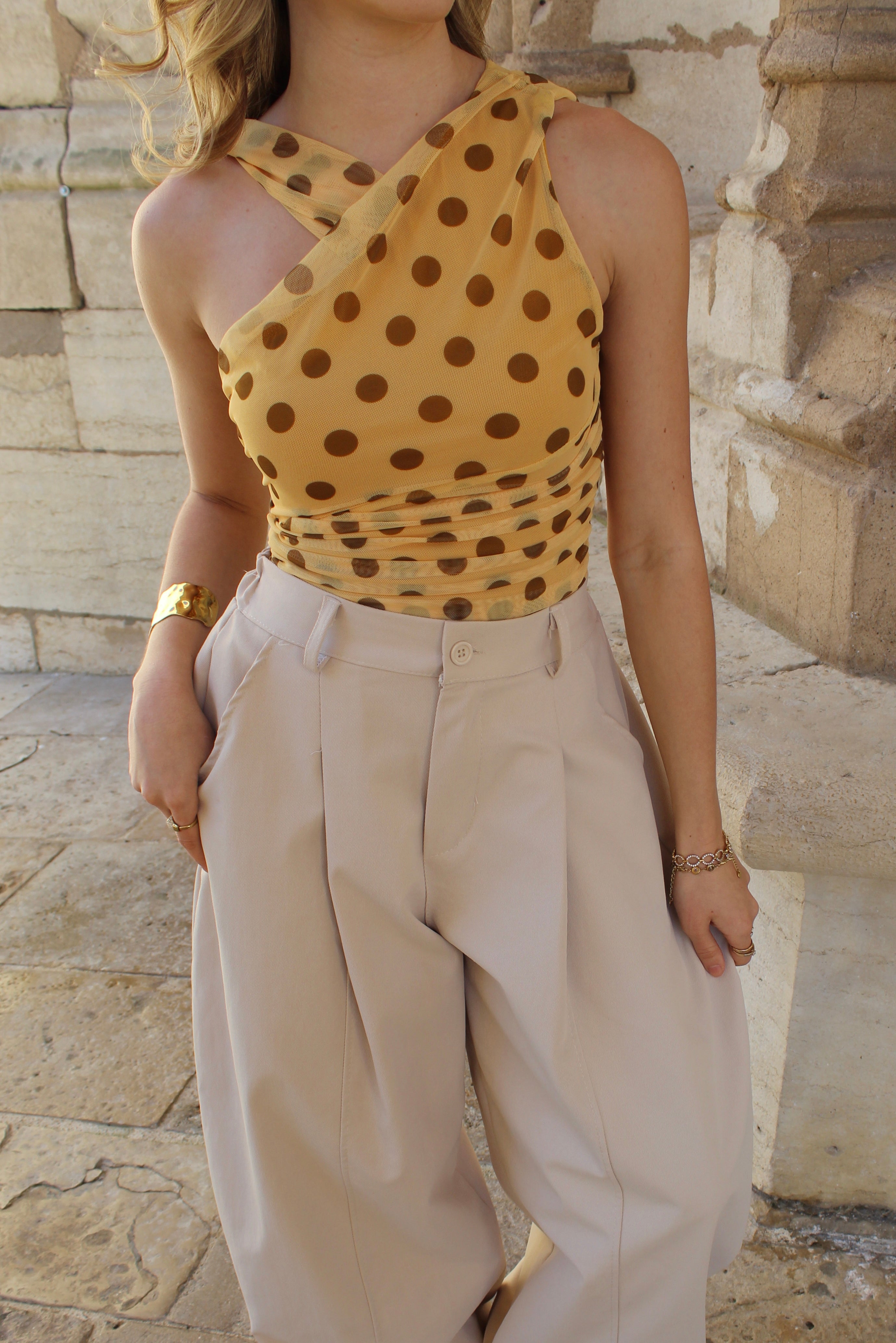 Body pois jaune