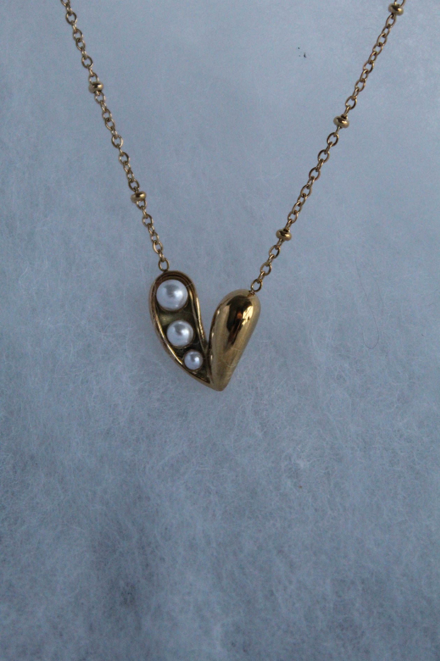 Collier cœur perlé