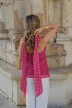 Top à pois rose