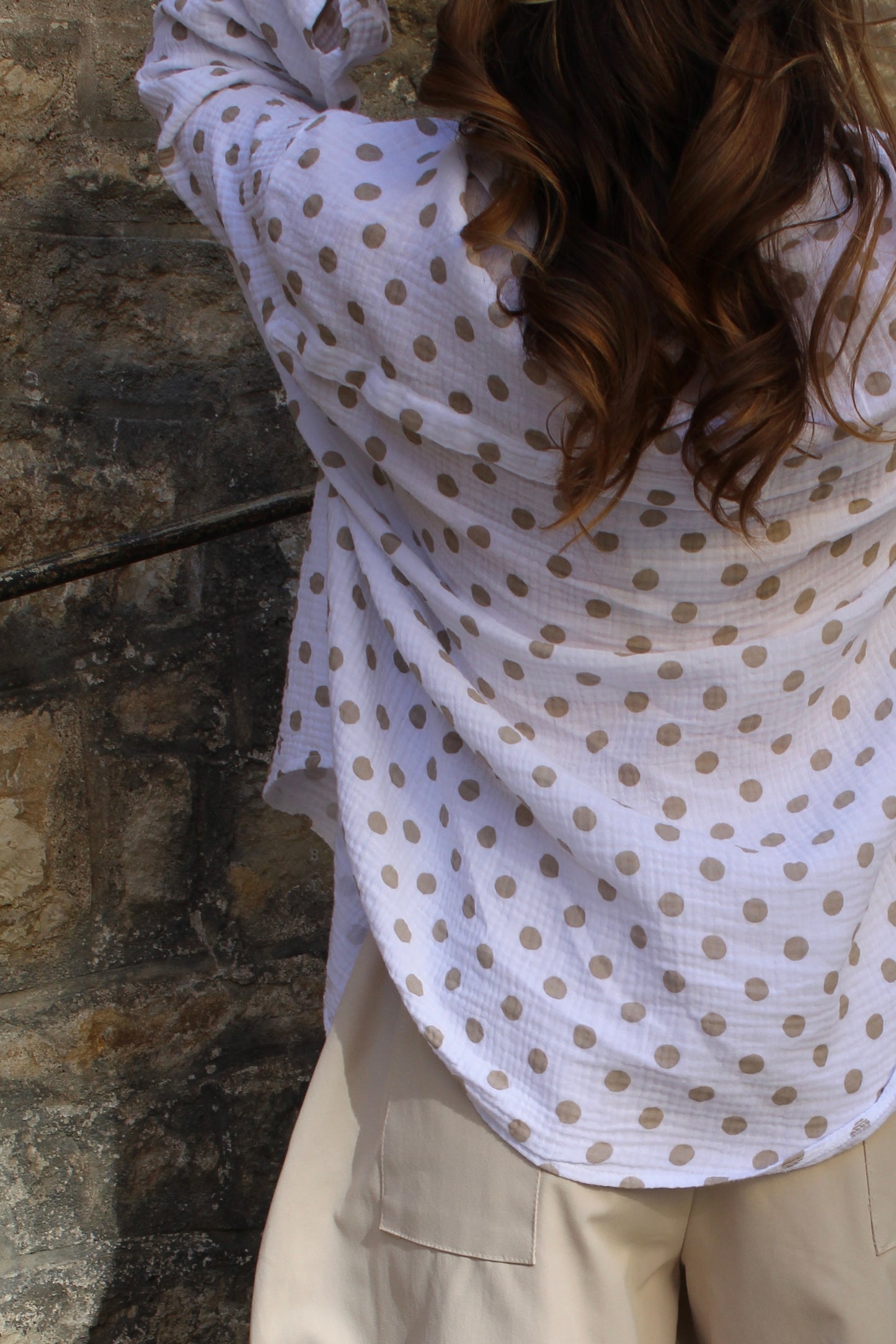 Chemise pois gaze de coton