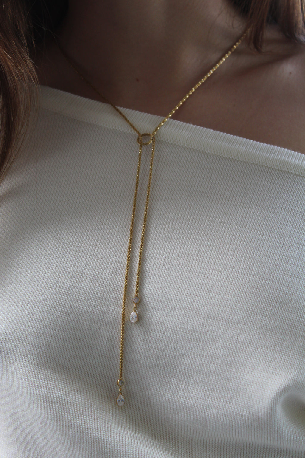 Collier sautoir strass