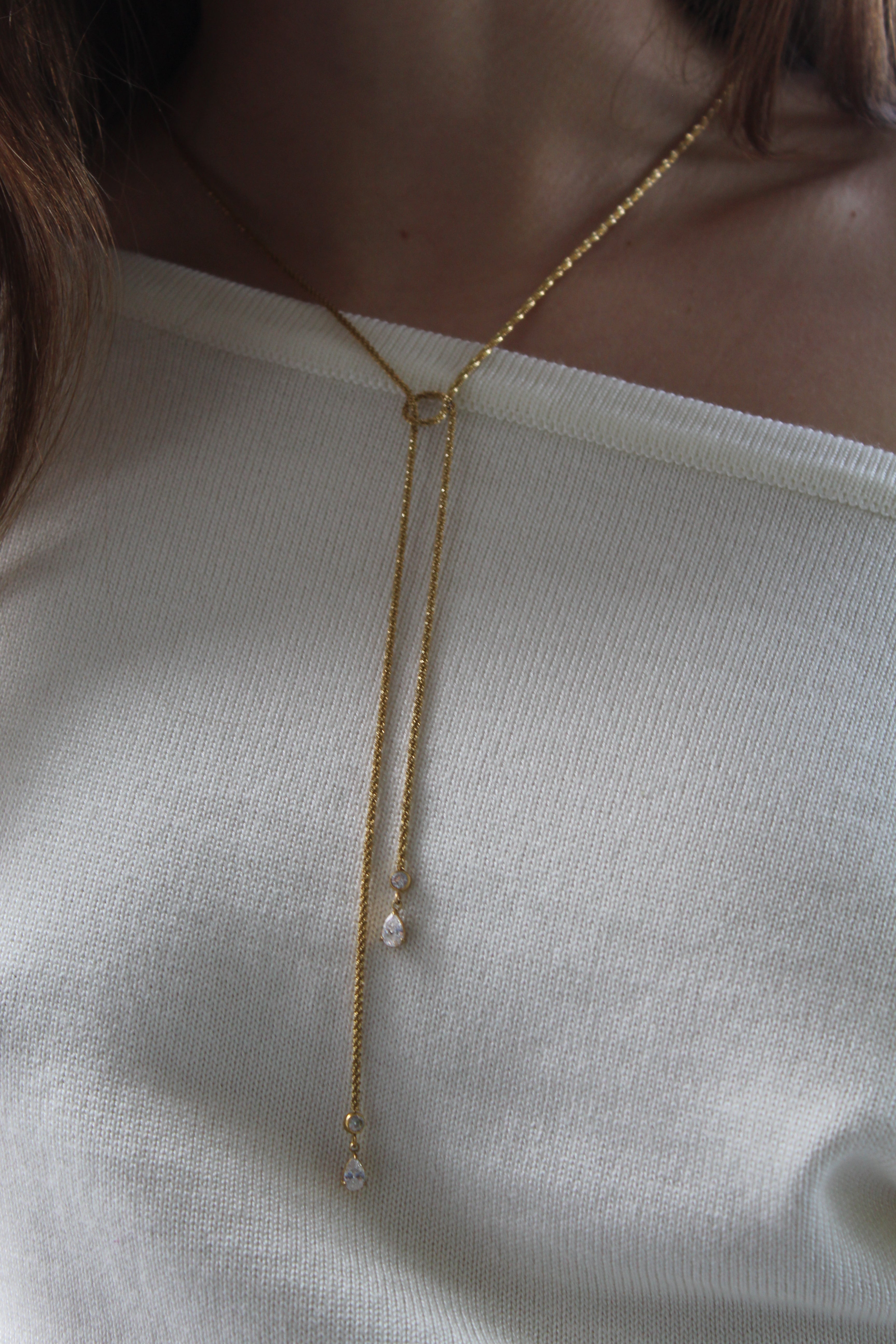 Collier sautoir strass