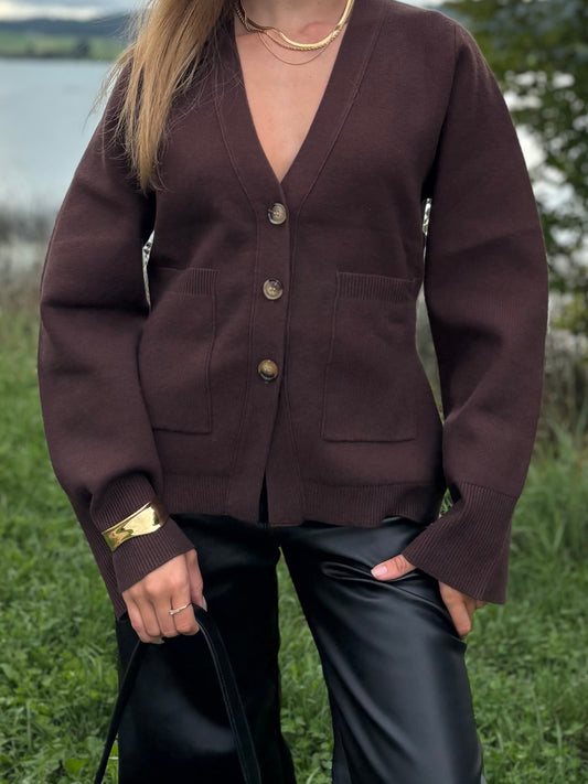 Cardigan cintré chocolat