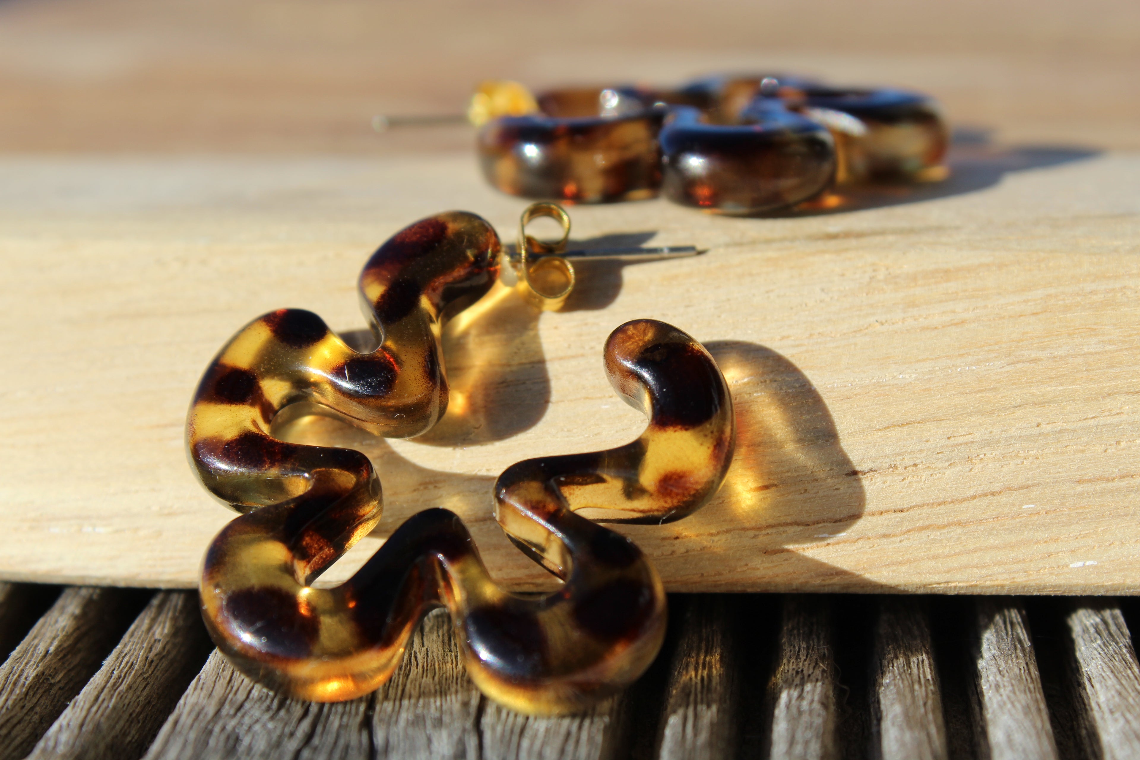 Boucle d’oreilles fleur léopard