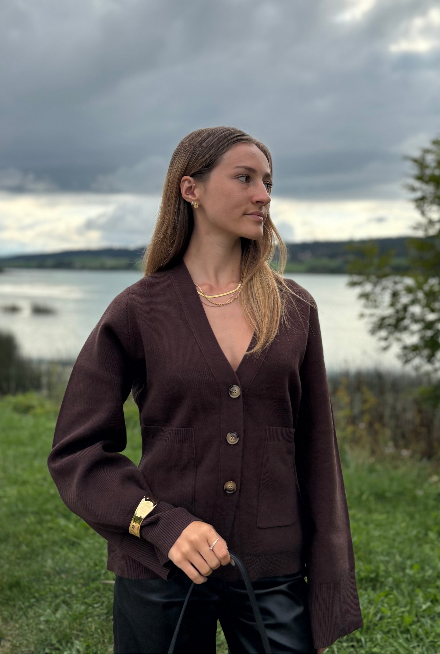 Cardigan cintré chocolat