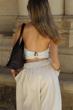 Top dos nu bijoux - Blanc